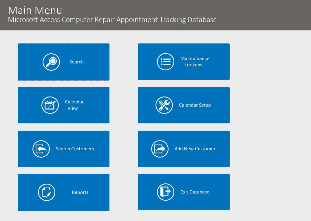 Computer Repair Appointment Tracking Template | Appointment Database